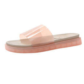 Transparent Casual Open Toe Summer Slippers Flat Platform Candy Color